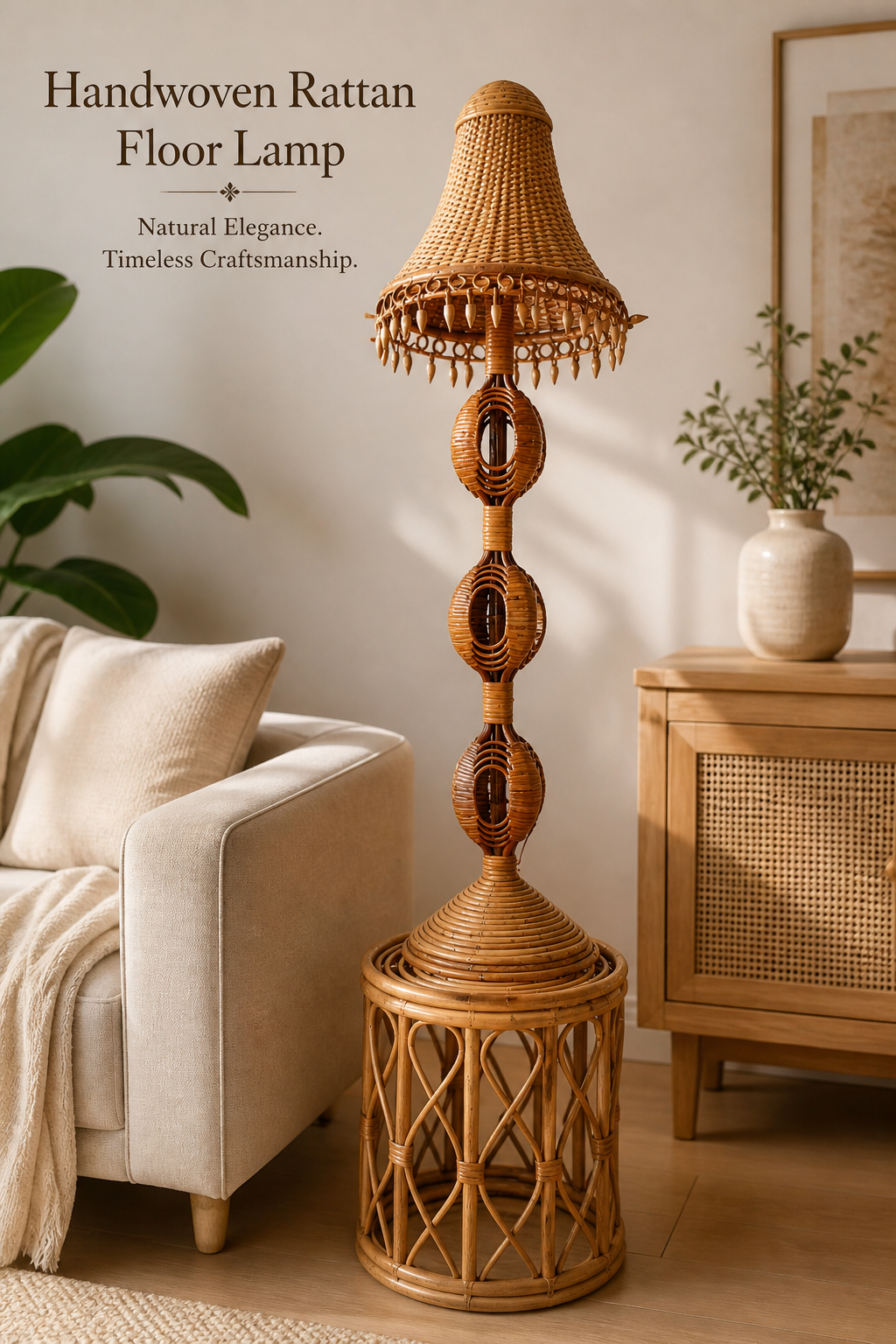 Handwoven Rattan FloorLamp_FL01